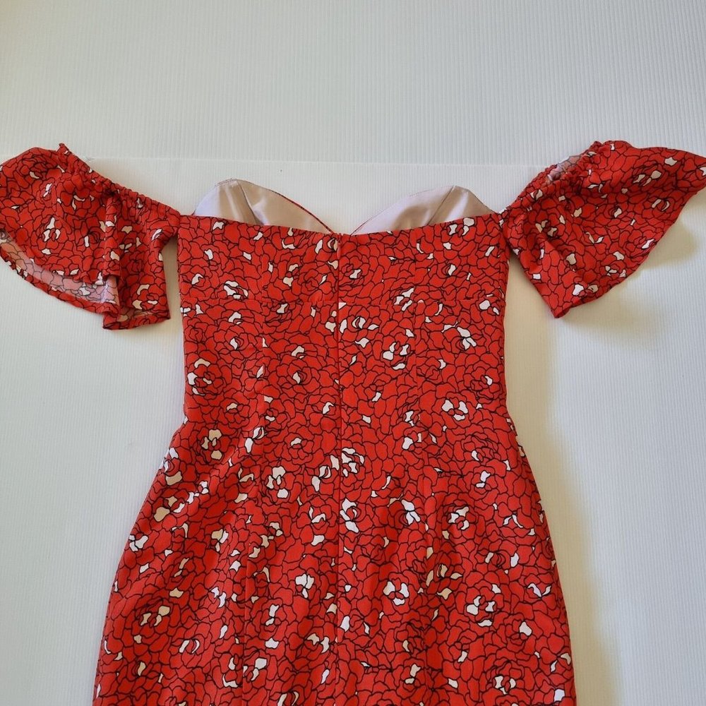 Kookai ALLEGRA Dress Size 36 Au 8 Blogger Favourite Red Off Shoulder Sweetheart - Picture 16 of 16
